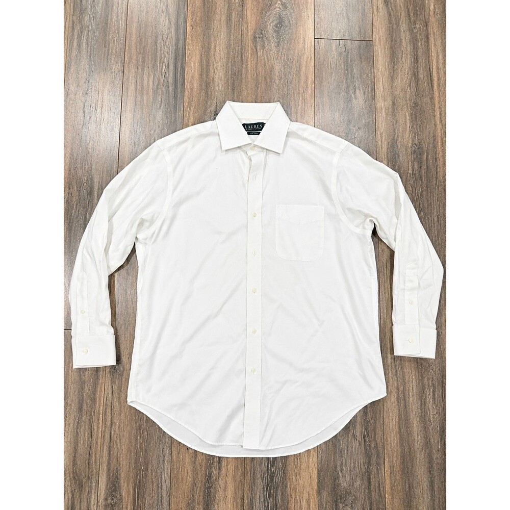 Lauren Ralph Lauren Mens 16.5 32/33 White Non Iron Dress Shirt Classic Fit